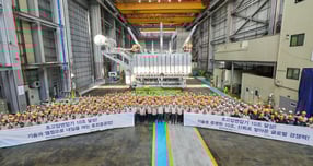 효성중공업 창원공장이 초고압변압기 누적생산 10조원을 돌파하고 기념식을 개최했다. /사진=효성중공업