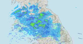 12일 오후 경기도 등 수도권을 뒤덮은 눈 구름대 위성사진 모습. /사진=뉴스