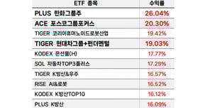 지난 일주일 수익률 상위권은 그룹주 ETF가 차지했다. 사진은 지난 일주일 ETF 수익률 순위. /사진=이동영 기자 [이 그래픽에는 네이버에서 제공한 나눔글꼴이 적용되어 있습니다.] 