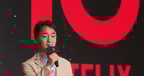 강동한 넷플릭스 한국 콘텐츠 부문 VP(부사장)이 '넥스트 온 넷플릭스 2026 코리아' 에서 넷플릭스의 방향성을 알리는 오프닝 스피치를 진행하고 있다. /사진=넷플릭스