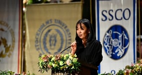 미국 문학상 중 하나인 전미도서비평가협회(NBCC)상 최종 후보에 한강 작가의 '작별하지 않는다'가 이름을 올렸다. 사진은 한 작가 2024년 12월10일 스웨덴 스톡홀름 시청에서 열린 노벨 만찬에 참석해 연설한 모습. /사진=로이터