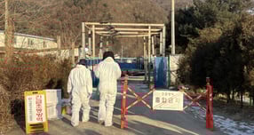 25일 아프리카돼지열병 발생으로 출입이 전면 금지된 포천시 한 농가.  /사진제공=포천시