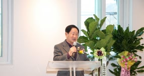 주광덕 남양주시장이 지난 25일 와부읍 상상누리터 와부드림센터 개소예배에 참석해 인사말을 하고 있다. /사진제공=남양주시