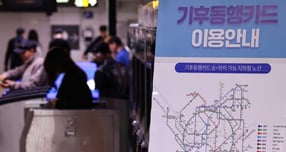 서울시는 27일 오후 한국프레스센터 기자회견장에서 '기후동행카드 도입 2년, 그 성과와 교통 혁신' 정책 포럼을 개최하고 정책 효과를 점검했다. 사진은 서울 시내 한 지하철역에 게시된 기후동행카드 안내문. /사진=뉴스