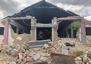 2010년 1월12일 오후 4시53분(이하 현지시각) 아이티에 규모 7.0 대지진이 발생했다. 사진은 2021년 8월16일 아이티에 규모 7.2 지진이 일어나 교회 건물이 무너진 모습. /사진=로이터 