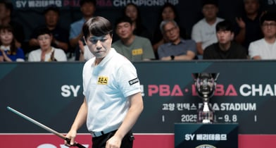 PBA 대표 스타 강동궁, 조재호, 최성원이 PBA 5차 투어 ㄴ128강을 통과했다. 사진은 휴온스에서 활약 중인 최성원. /사진=프로당구협회(PBA) 제공