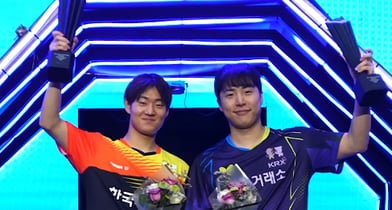 한국 탁구 남자복식 임종훈-오준성(한국거래소) 조가 2025 월드테이블테니스(WTT) 스타 컨텐더 무스카트에서 우승했다. /사진=WTT 공식 인스타그램 영상 캡처