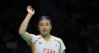 지난 9월 경기 수원실내체육관에서 열린 2025 세계배드민턴연맹(BWF) 월드 투어 슈퍼 500 코리아오픈 여자 단식 결승전 당시 안세영의 모습. /사진=뉴시스