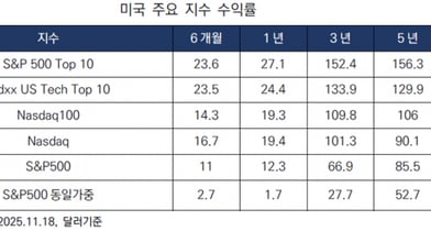 S&P500 상위 10개 종목 지수, 10년 수익률 526% 달성