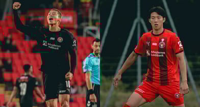 미트윌란에서 활약 중인 공격수 조규성이 득점, 이한범이 도움을 추가했다. 사진은 미트윌란에서 활약 중인 조규성(왼쪽)과 이한범. /사진=미트윌란 인스타그램 캡처