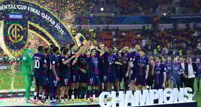 파리 생제르맹이 국제축구연맹이 주관한 인터콘티넨털컵 우승 트로피를 차지했다. 사진은 우승을 차지한 PSG 선수단. /사진=로이터