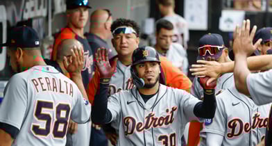 KIA타이거즈의 새 외국인 타자 해럴드 카스트로의 경력이 화제다. 사진은 디트로이트 시절 카스트로. /사진=로이터