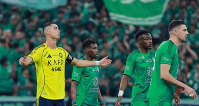 호날두가 침묵한 가운데 알나스르는 2-3 패했다. /사진=로이터