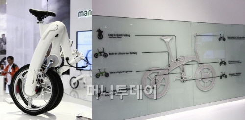 ▲ 유로바이크에 출시한 만도 풋루스(좌/접힌 모습, 우/개념도)