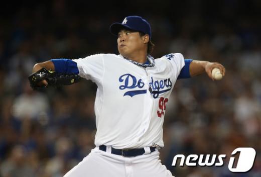 ↑류현진(26·LA 다저스). © AFP=News1 