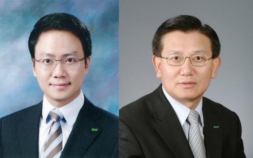 홍정국 등기이사(좌), 이춘성 상임감사