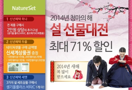 한독 네이처셋, 구정맞이 ‘설 선물대전’