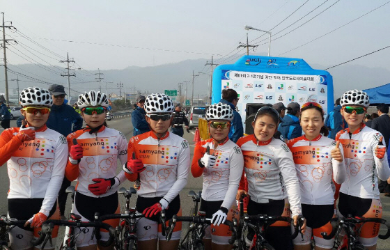 3.1절 강진대회서 종합우승을 거둔 삼양사 사잍클팀/사진=삼양사