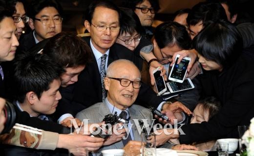 2013년 3월 대우창립 기념식에 참석한 김우중 회장(사진=뉴스1)