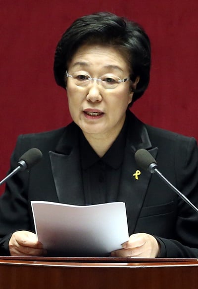 한명숙 새정치민주연합 의원 /사진=뉴스1