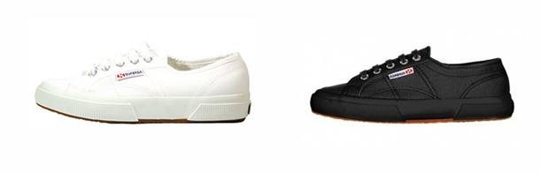 <‘수페르가(SUPERGA)’ 화이트, 블랙 스니커즈 5만 1000원>