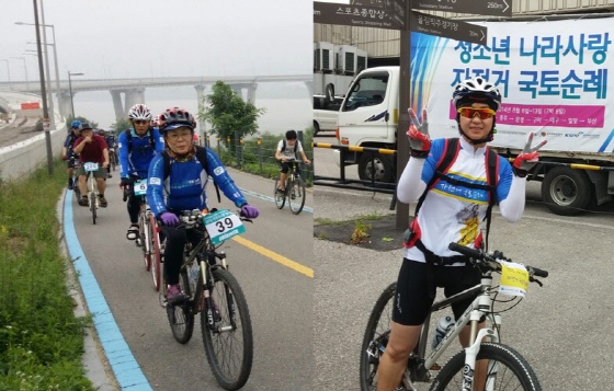 자전거연합회 안전교육의 주역인 교육위원회 김은희·김옥이 부위원장(각각 좌우)/사진제공=자전거연합회