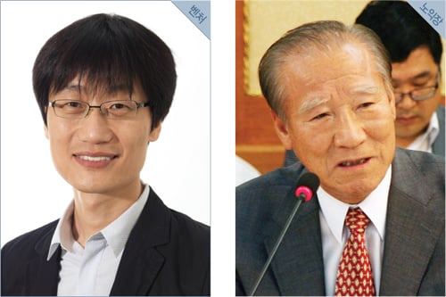 이해진 네이버 이사회 의장(왼쪽), 심정구 선광 명예회장