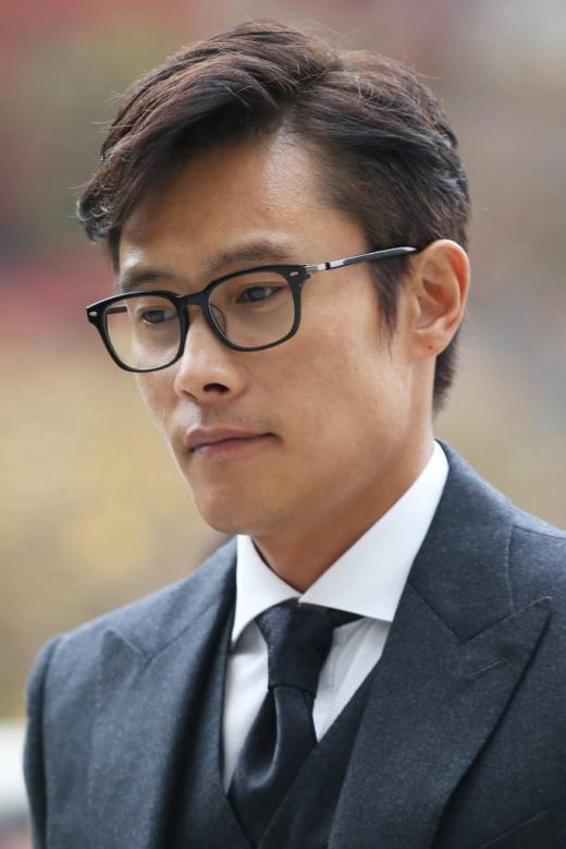 2014년 11월 협박사건과 관련한 2차 공판에 증인 출석 중인 이병헌(사진=머니투데이 이기범 기자)