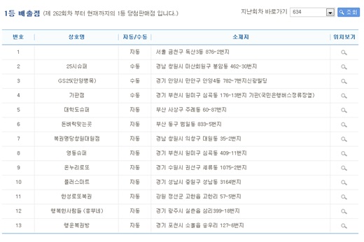 '로또 634회 당첨번호' /사진=나눔로또 제공