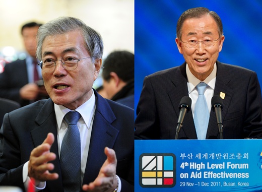 ‘문재인 반기문’, ‘박창진 출근’, ‘박근혜 대통령 지지율’, ‘청년두배 통장’. 문재인 새정치민주연합 의원(왼쪽)과 반기문 UN총장. /사진=뉴스1, 머니투데이DB