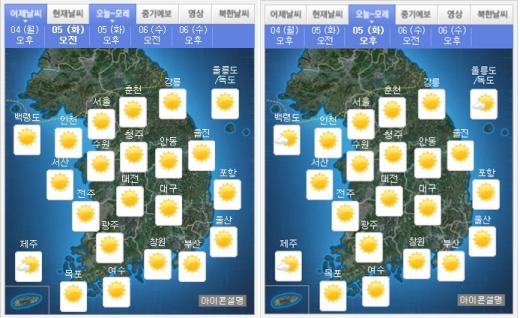'오늘 날씨' '오늘 미세먼지' '어린이날 날씨'