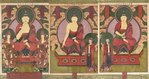'범어사 칠성도' 국외소재문화재재단과 범어사가 환수한 불화 3점. /사진=뉴스1(국외소재문화재재단 제공)