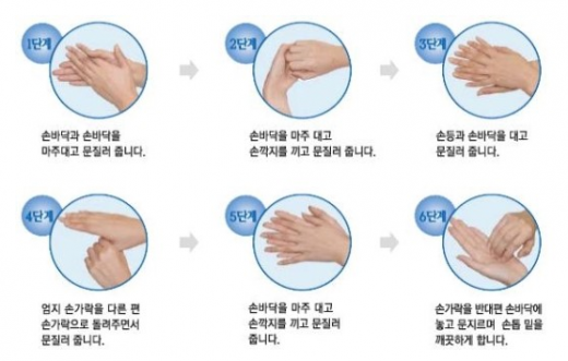 '올바른 손씻기' /자료=전 소방방재청 재난대비 국민행동요령