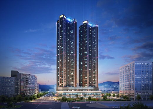 상동스카이뷰자이 야경투시도. 사진제공=GS건설