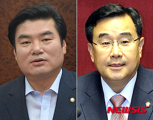 與 원내대표 원유철, 정책위의장 김정훈 단일후보 등록. 사진제공=뉴시스