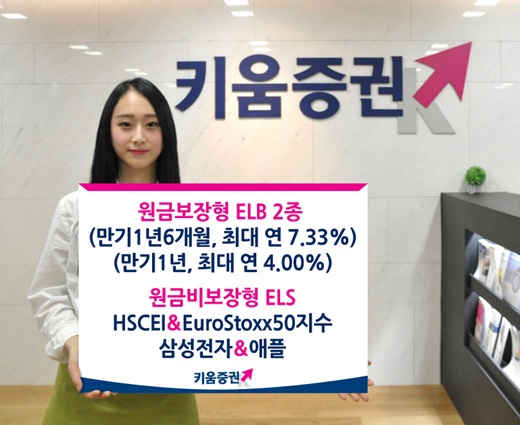 키움증권, 원금보장형 ELB 및 ELS 4종 출시
