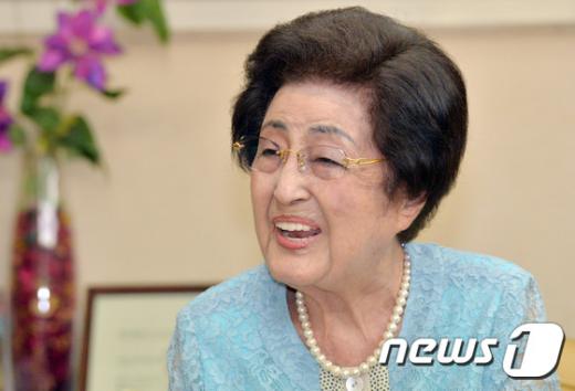 고 김대중 전 대통령의 부인인 이희호 여사. /사진=뉴스1