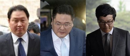 '광복 70주년 특별사면' 왼쪽부터 최태원 SK그룹 회장, 구본상 전 LIG넥스원 부회장, 이재현 CJ그룹 회장/ 사진=뉴스1