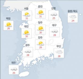 30일 오후 3시 기준 전국 날씨. /사진=네이버 날씨 캡처