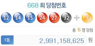 '로또 당첨번호' /자료=나눔로또