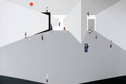 그대로인 것과 변한 것, 그리고 뒤섞인 것, acrylic and oil on canvas, 97.0 x 145.5(cm), 2014. /사진제공=김보민 작가