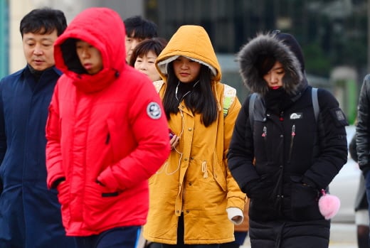 시민들이 두터운 겨울옷을 입고 서울 종로구 광화문 네거리를 지나고 있다. /사진=서울 뉴스1 민경석 기자