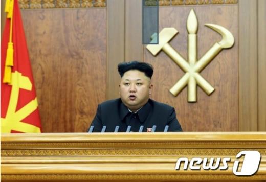 2015년 1월1일 신년사를 발표하는 김정은 북한 노동당 제1비서. /사진=뉴스1(노동신문 제공)