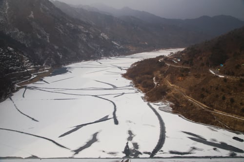 평화의댐에서 본 전경