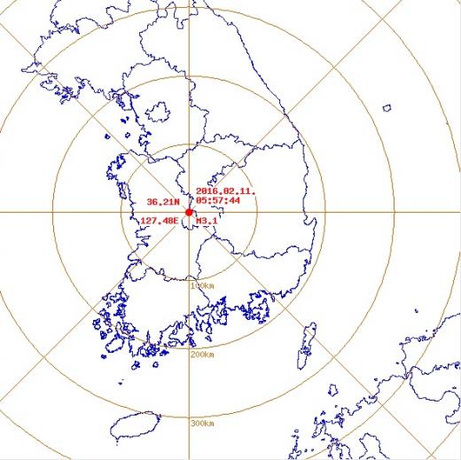 충북 금산에서 오전 5시57분 발생한 지진. /자료사진=기상청