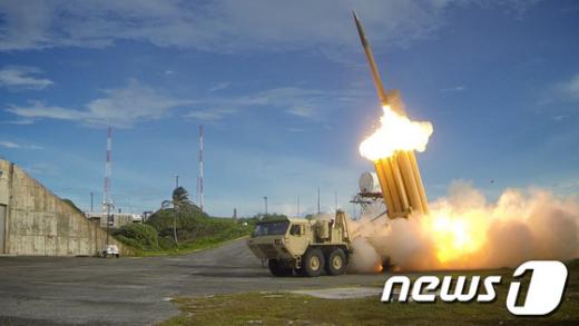 미국의 고고도 미사일방어체계인 사드(THAAD)의 발사장면. /사진=뉴스1(록히드마틴 제공)