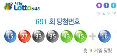 '로또번호'/사진=나눔로또 