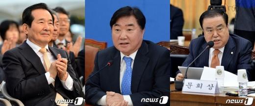 4·13총선에서 6선에 오른 더불어민주당 정세균(서울 종로)·이석현(경기 안양동안갑)·문희상(경기 의정부갑) 의원(왼쪽부터). /자료사진=뉴스1