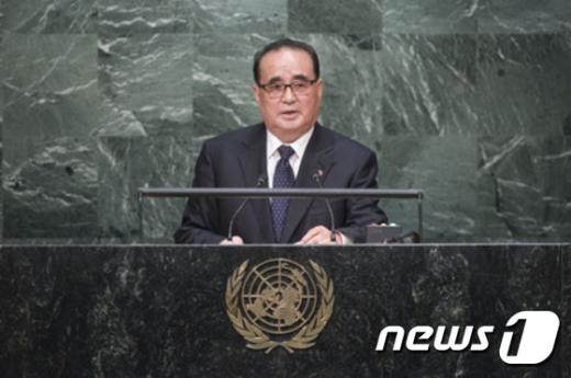 리수용 북한 외무상이 지난해 10월 유엔 총회일반토론에서 연설을 하고 있다. /자료사진=뉴스1(유엔 홈페이지)