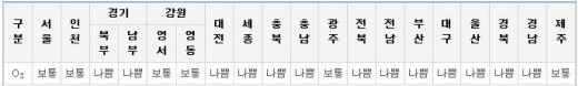 오존 농도. /자료=에어코리아